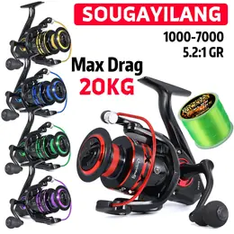 Sougayilang รอกตกปลาอัตราทดเกียร์5.2:1 รอกสปูนอลูมิเนียม 1000-5000 รอกหมุน...