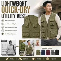 เสื้อกั๊กแบบมีหลายกระเป๋าแห้งเร็ว...