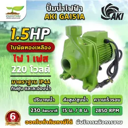 Electric Water Pump Aki Ga1515A, Power 1.5 Horsepower, Brass Impeller...