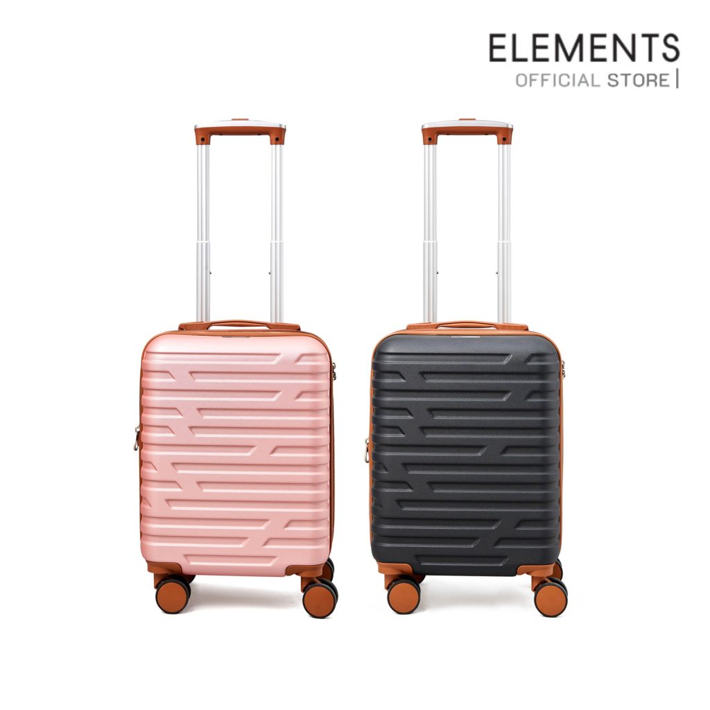 กระเป๋าเดินทาง Elements HY5615 สี Piggy Pink วางบนพื้นเรียบ ดูทนทานและน่ารัก
