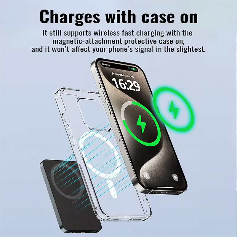 พาวเวอร์แบงค์ Sirena แสดงหน้าจอ LED และแม่เหล็กติดเคส