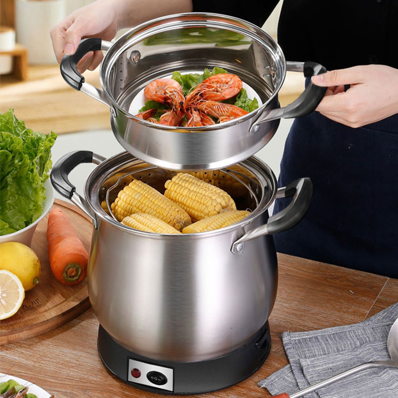 หม้อนึ่ง PQS 2 ลิตร ใกล้ชิดเผยฝาแก้วและฐานไฟ 1500W