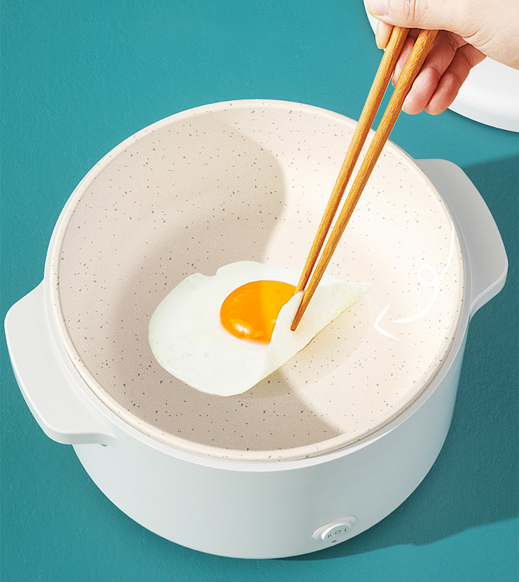 หม้อไฟฟ้า 2L ผัดผักทะเลสีสันสดใส ด้ามจับกันร้อน