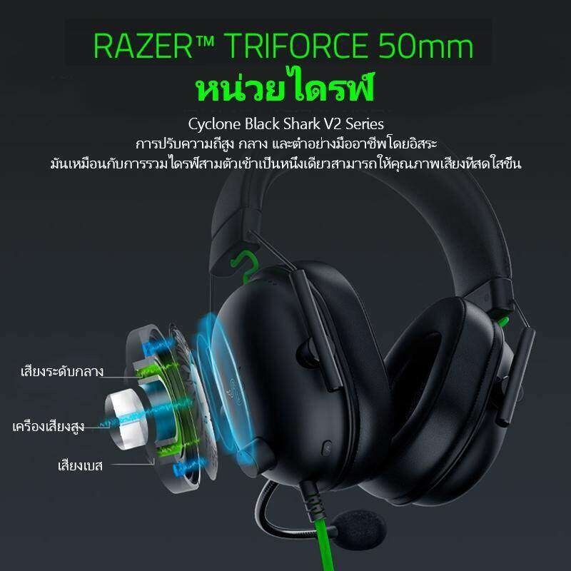 หูฟังเกมมิง Razer BlackShark V2 X สไลด์เกมโชว์เสียงชัดรอบทิศทางทั้งวัน